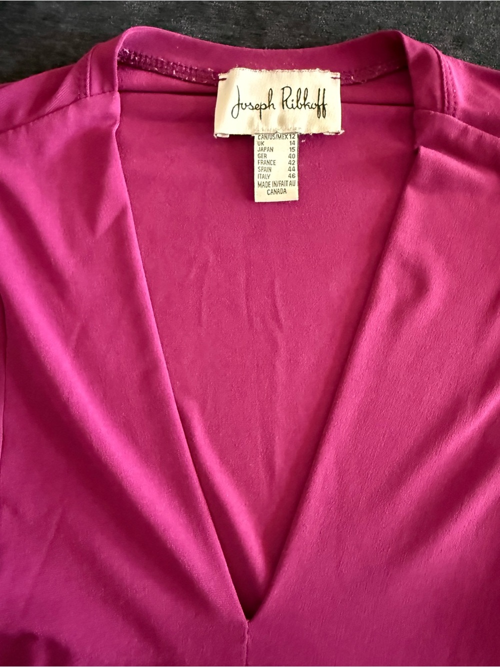 Joseph Ribkoff - Women's V-Neck Flowing Tunic Top - Magenta size 12 - Picture 4 of 4